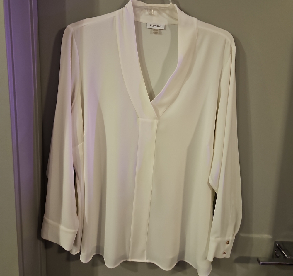 Calvin Klein Women's White Blouse